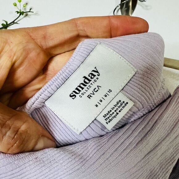 RVCA Sunday Collection Light Purple Ribbed Bra Lounge Sports Jog - Picture 2 of 6